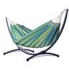 Potenza Outdoor Hammock with Stand for 2 People, Morena, 100% Cotton, 230 x 160 cm, 220 kg, Weather-Resistant, Green/Graphite view 1
