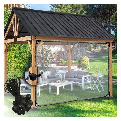WYYZH Transparent Waterproof Outdoor Curtain Tarp with Elastic Cord for Pergolas and Garage Doors, Color A, 1.6 x 2 m (5.25 x 6.56 ft)