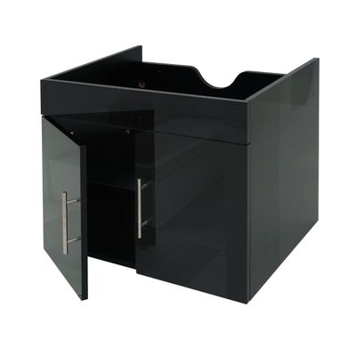 Mendler HWC-D16 FSC High-Gloss Vanity Unit 60 cm - Black