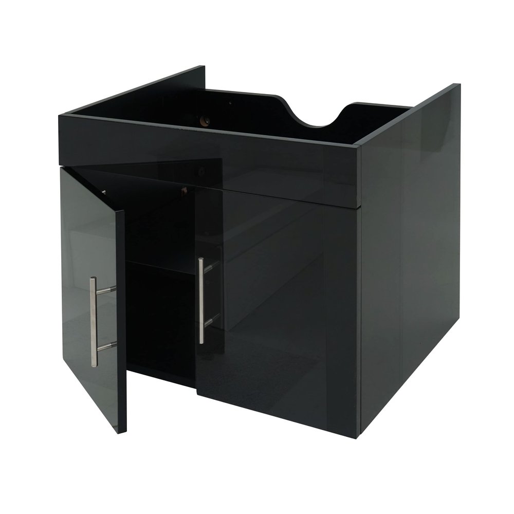 Mendler HWC-D16 FSC High-Gloss Vanity Unit 60 cm - Black