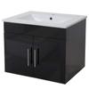 Mendler HWC-D16 FSC High-Gloss Vanity Unit 60 cm - Black view 3