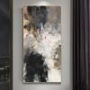 Modern Abstract Black-and-White Canvas Wall Art, 80 x 160 cm, Frameless view 3