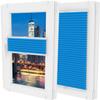 MW GROUP No-Drill Pleated Blind, Blue, 110 x 70 cm view 1