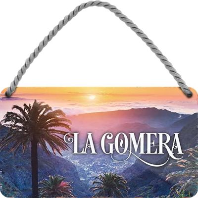 schilderkreis24 Metal Sign Collection 18 x 12 cm, City Motifs from Around the World: Décor & Gift Idea for World Travelers (La Gomera)