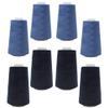 BIG-SAM 8-Cone Overlock Thread Set, 2 Colors, 2,743.2 m per Cone, NE 40/2, 100% Polyester (Royal Blue & Ink Blue) view 1