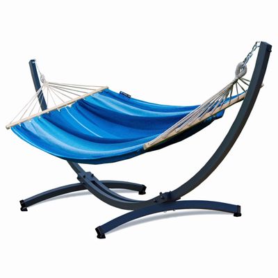 Potenza Outdoor Hammock with Tytan Stand for 2, XXL 220 x 160 cm, Blue