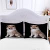 AOYNP Shetland 3D Puppy Bedding Set, 155 x 220 cm, Soft Microfiber, Zipper, 2 Pillowcases view 4