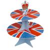 Coronation Reversible Paper Cake Stand, Union Jack and Crown, 30 cm view 1