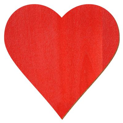 Red Wooden Heart for Décor and Crafts, 3–50 cm