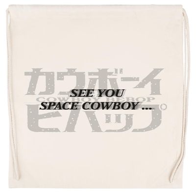 Luxogo See You Space Cowboy Beige Drawstring Gym Bag, Unisex