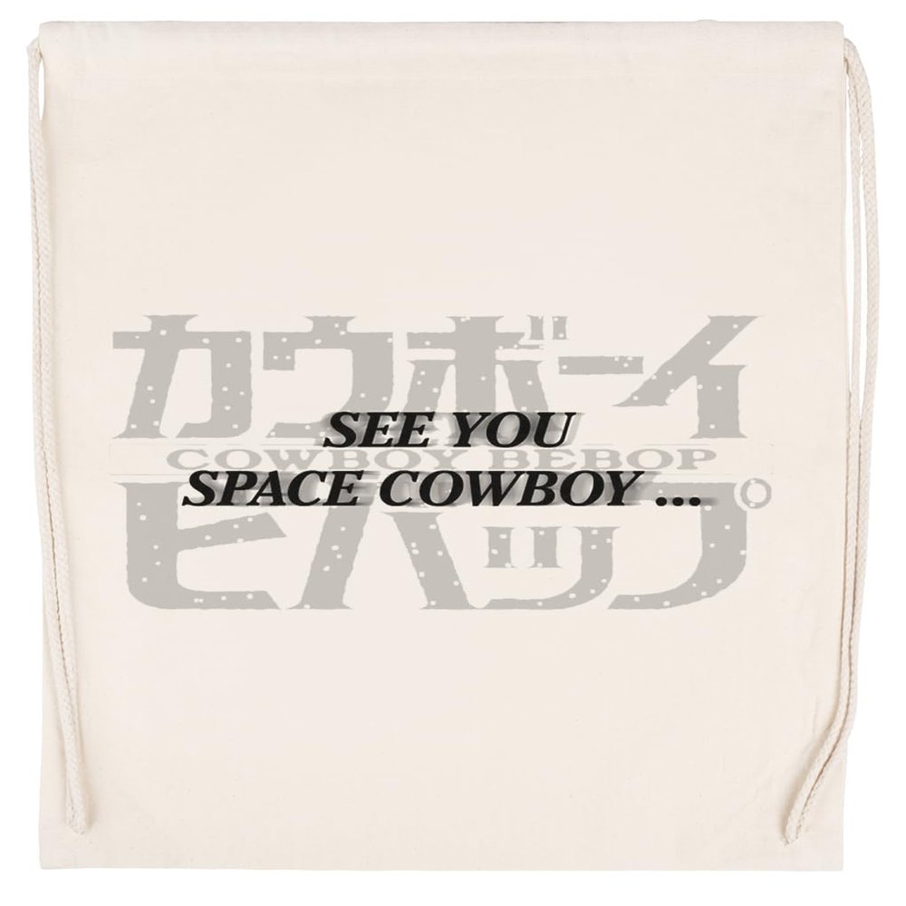 Luxogo See You Space Cowboy Beige Drawstring Gym Bag, Unisex