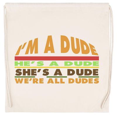 Goodburger Dude Beige Unisex Drawstring Gym Bag