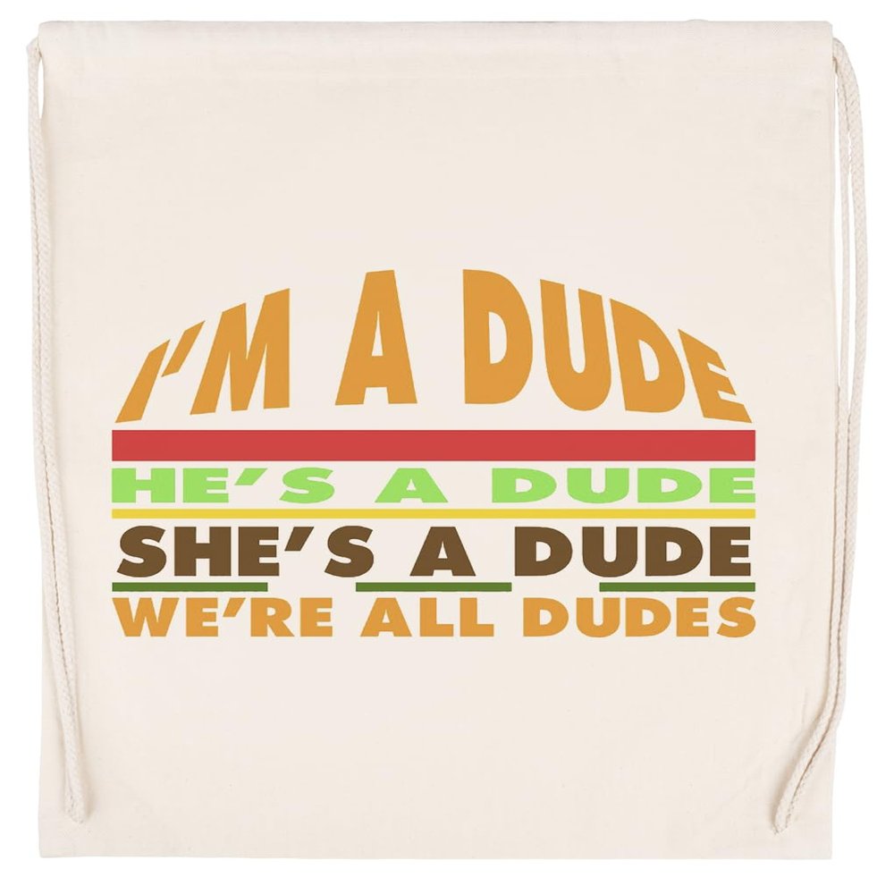 Goodburger Dude Beige Unisex Drawstring Gym Bag