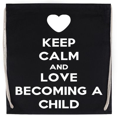 Keep Calm and Love Becoming a Child Advocate Black Drawstring Sports Bag