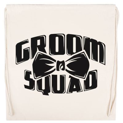Wigoro Groom Squad Bachelor for Groomsmen Groom Crew – Beige Gym & Travel Drawstring Bag