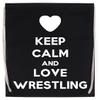 Keep Calm and Love Wrestling Black Drawstring Sports Bag view 1