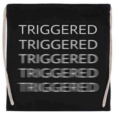 Triggered Black Drawstring Gym Bag, Unisex
