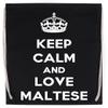 Keep Calm and Love Maltese Drawstring Sports Bag, Black view 1
