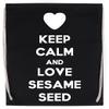 Keep Calm and Love Sesame Seed Drawstring Sports Bag, Black view 1