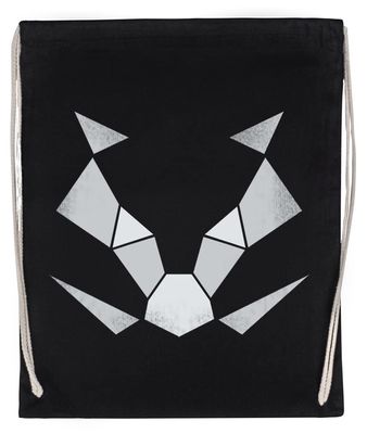 Grafic Badger Reusable Cotton Sports Travel Bag, Black