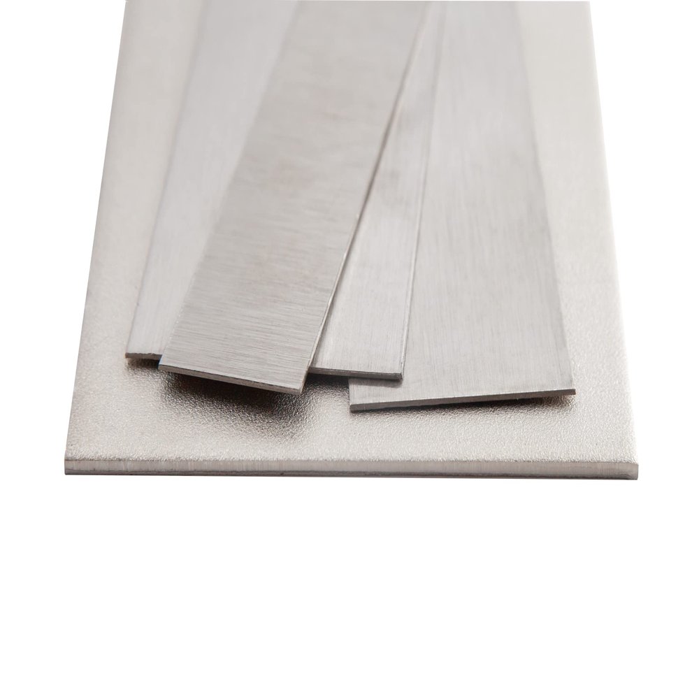 Nickel 200 Flat Bar 2.4060, 80 x 2 mm, 1 m Cut Length