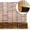 LIJINBO Natural Bamboo Roll-Up Blind, Light-Filtering Outdoor Shade view 3