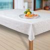 laro Washable PVC Tablecloth, Damask Gloss White, 118 x 300 cm view 1