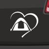 Camping Heart Sticker, 6 Sizes, 21 Colors – Camping, Festivals, Vacations, Wilderness view 1