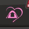Camping Heart Sticker, 6 Sizes, 21 Colors – Camping, Festival, Vacation, Wilderness view 1