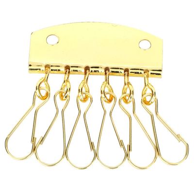 HERCHR Gold Metal 6-Hook Lobster Clasp Key Holder