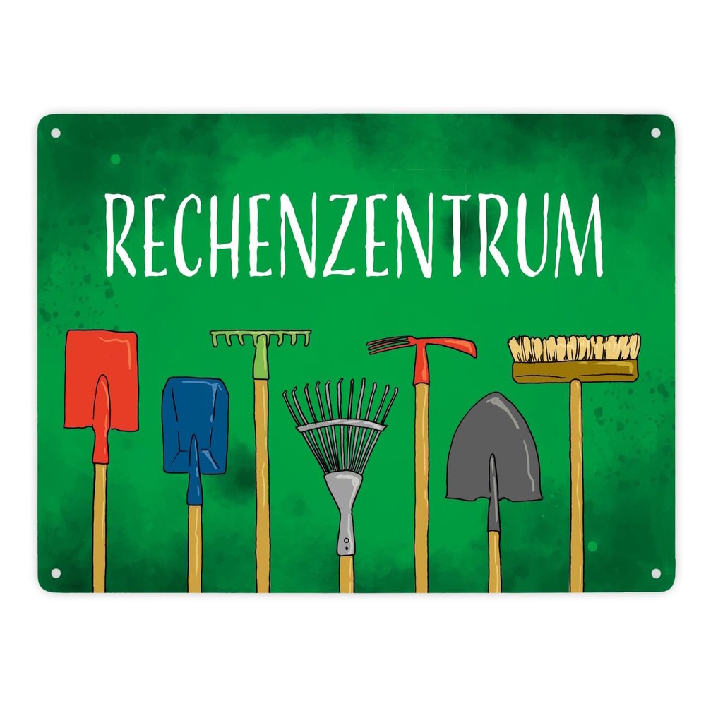 XXL “Rechenzentrum” Metal Garden Sign, 28 x 38 cm