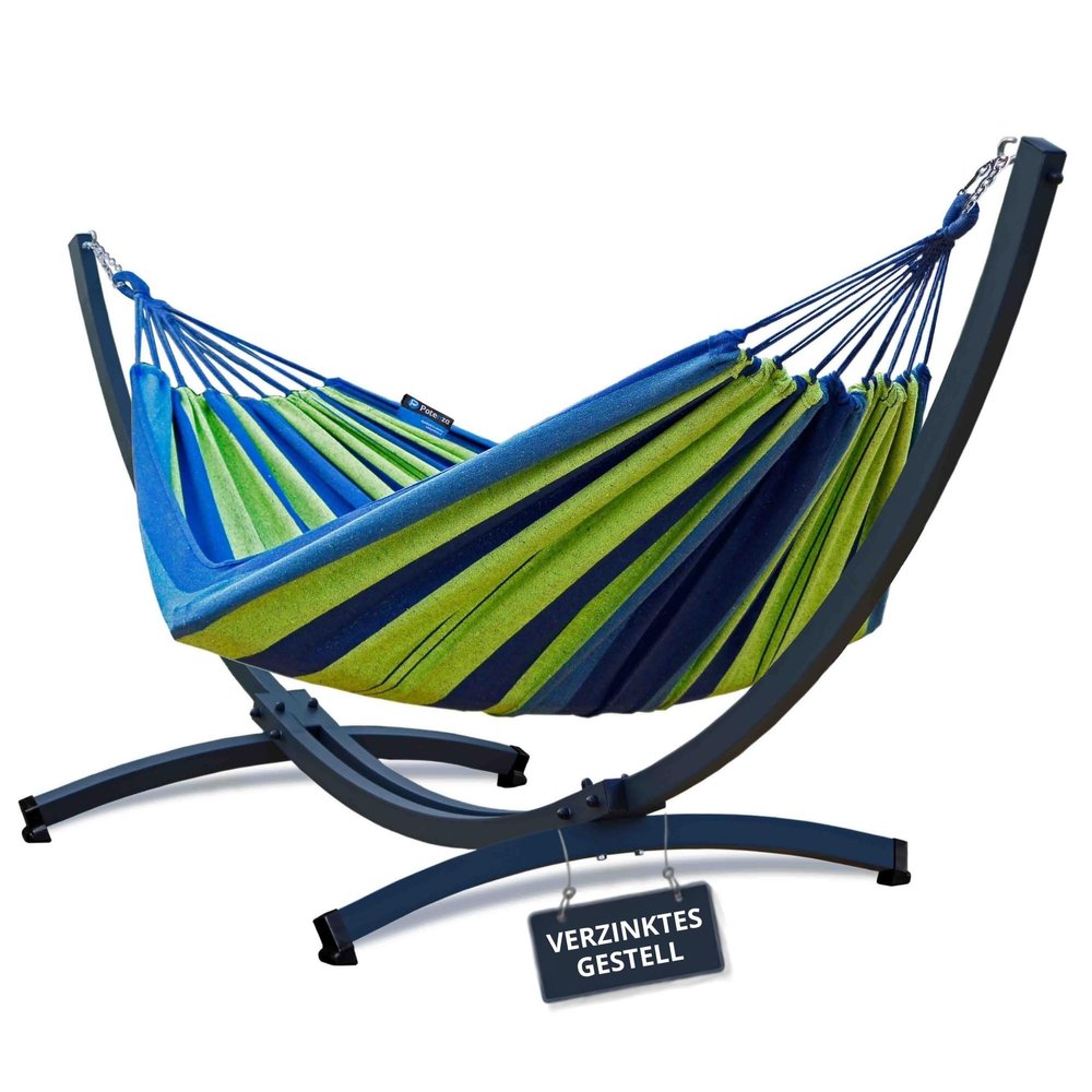 Potenza Outdoor Double Hammock with Metal Stand, 220 x 160 cm, 200 kg