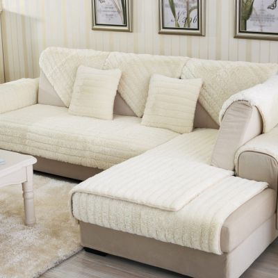 WYZPA Non-Slip Sofa Cover for L-Shaped Sectionals, Beige, 70 x 70 cm