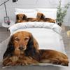 Long-Haired Dachshund Duvet Cover Set, 135 x 200 cm, 3-Piece Microfiber Bedding view 1