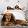 Long-Haired Dachshund Duvet Cover Set, 135 x 200 cm, 3-Piece Microfiber Bedding view 2