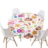 Highdi 3D Easter Round Tablecloth, Washable, Waterproof, Lotus Effect, Flowers & Easter Eggs, 110 cm view 1