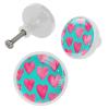 4-Piece Round Cabinet Knobs with Red Watercolor Hearts view 2