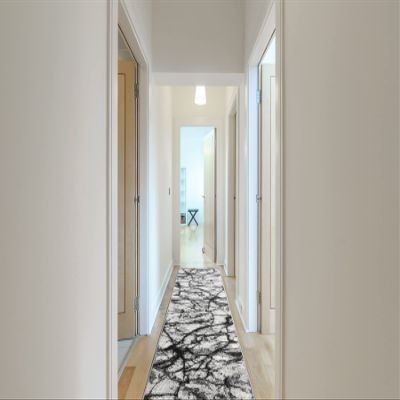rugsx BCF MORAD Marble Gray Runner 100 x 990 cm