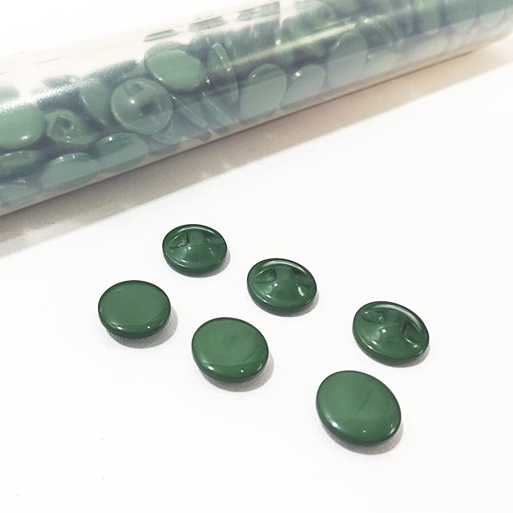 Resin Clothing Buttons, Half-Dome, 144 Pieces/Tube, Various Colors and Sizes, Green, 12 mm