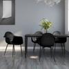 vidaXL Set of 4 Dining Chairs Black PP and Metal view 2