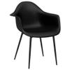 vidaXL Set of 4 Dining Chairs Black PP and Metal view 3