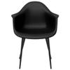 vidaXL Set of 4 Dining Chairs Black PP and Metal view 4