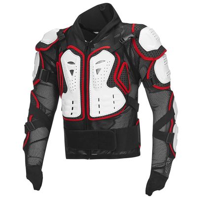 DZQUY Motorcycle Protective Jacket, Full-Body Armor for Men, Lightweight and Abrasion-Resistant, White, 4XL