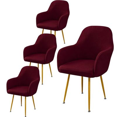 Stretch Armchair Slipcover with Armrests, 4-Piece Set