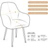 Stretch Armchair Slipcover with Armrests, 4-Piece Set view 3