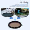 JJC 55mm Variable ND2-ND32 + CPL Filter for Sony FE 28-70mm, E 18-135mm, FE 35mm and Canon RF-S 18-150mm Lenses view 2