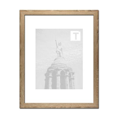 MDF Picture Frame Monika 33 x 33 cm, Modern Angular, Sonoma Oak, 1 mm Clear Plastic Glazing