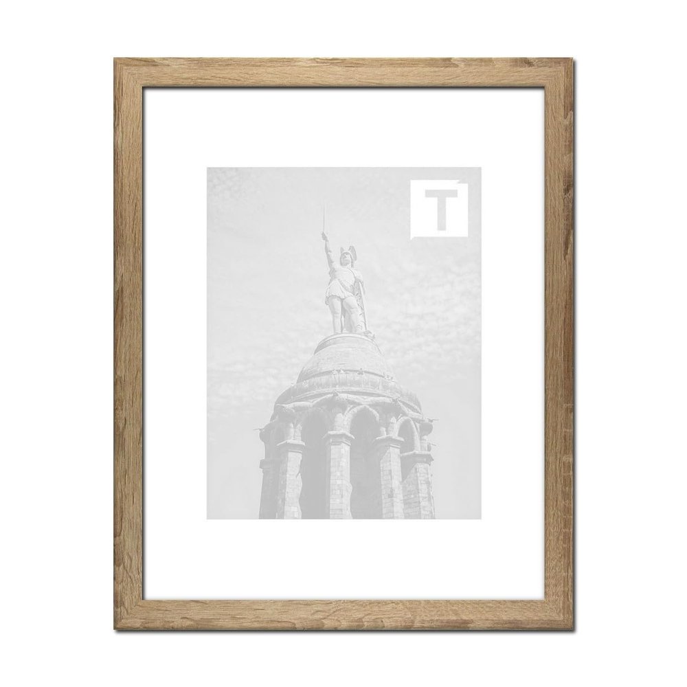 MDF Picture Frame Monika 33 x 33 cm, Modern Angular, Sonoma Oak, 1 mm Clear Plastic Glazing