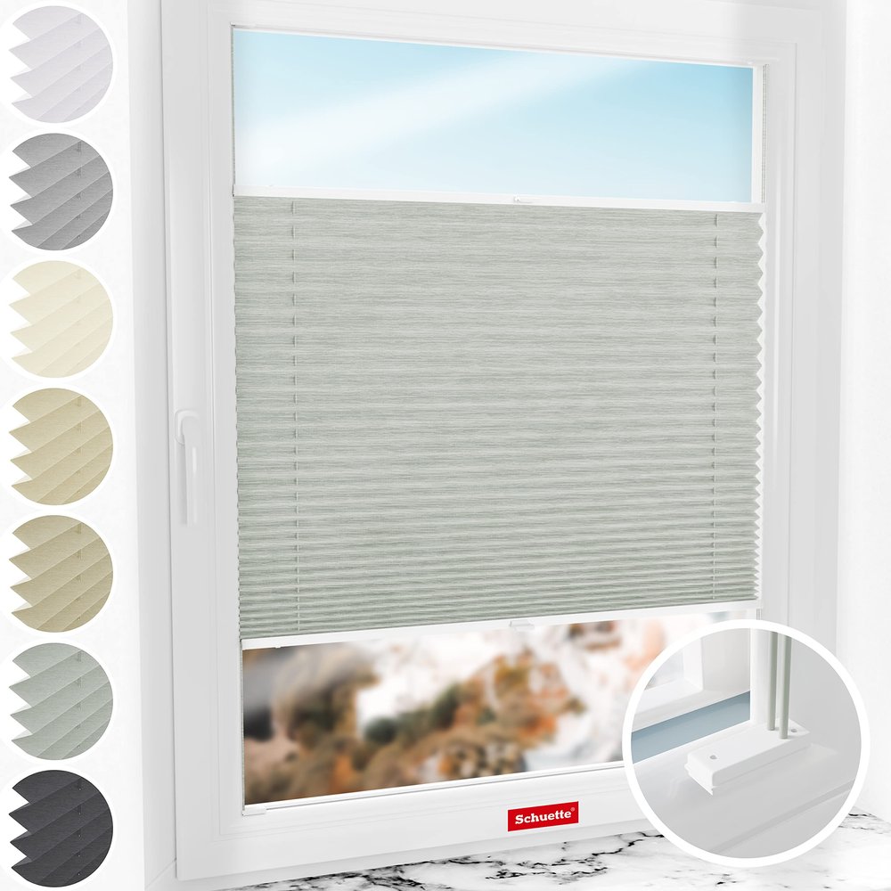 Schuette Drill-Mount Pleated Blind, Dolomite Warm Cacao (Brown), 75 x 120 cm (W x H), Suprafix Mounting