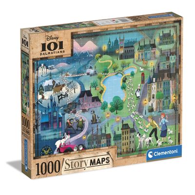 Clementoni Disney Maps 101 Dalmatians Puzzle, 1000 Pieces